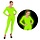 Bodysuit neon green- Bodysuit in bright green colour - Maat M/L