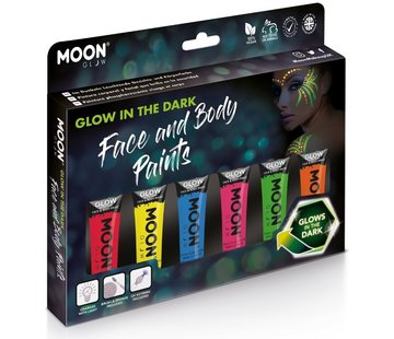 Moon Creations Glow in the dark UV Face & Body Paint 6x12ml