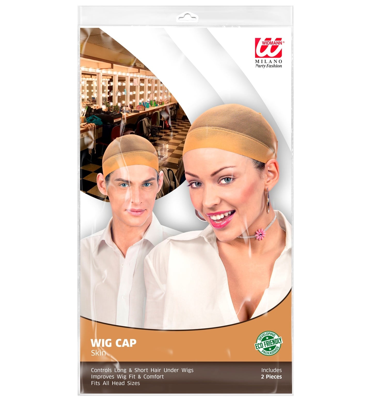 Wig Caps 2 pieces Skin color Widmann Pro Wig caps Breaklight.be