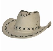 Partyline Cowboy hat suede look white