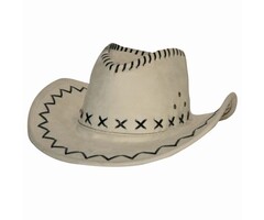 Partyline Cowboyhoed suede look wit