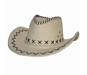Partyline Cowboy hat suede look white
