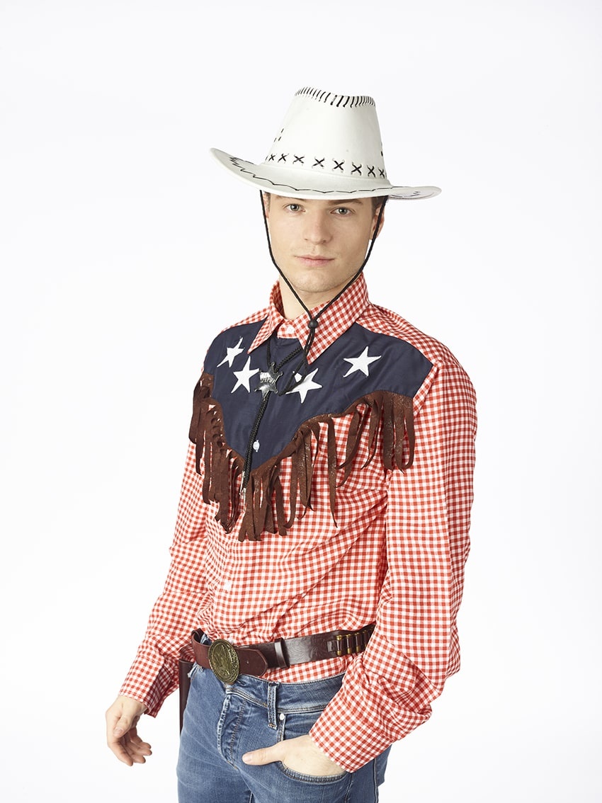 Partyline Chapeau de cowboy en daim blanc pour adultes