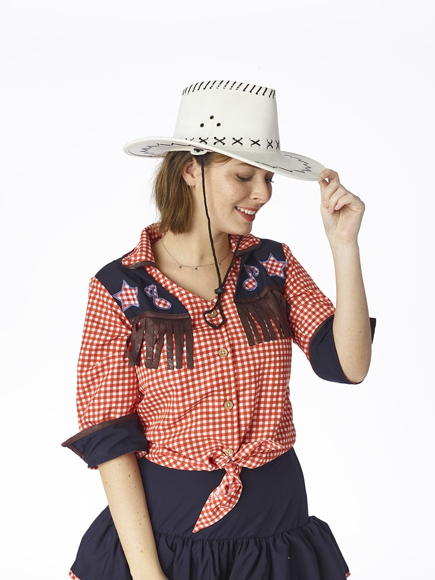 Partyline Chapeau de cowboy en daim blanc pour adultes