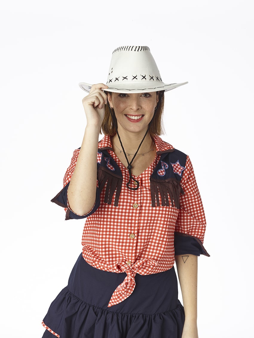 Partyline Chapeau de cowboy en daim blanc pour adultes