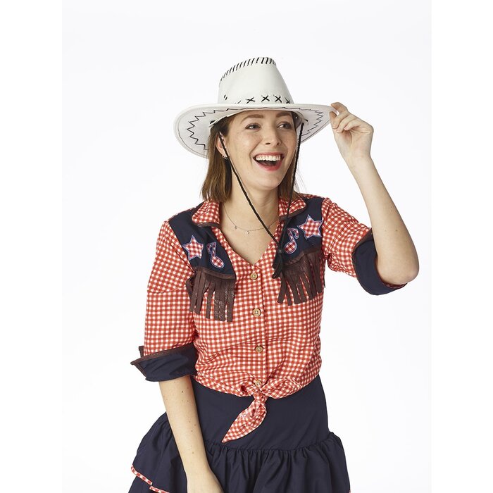 Partyline Chapeau de cowboy en daim blanc pour adultes