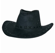 Partyline Cowboyhoed suede look zwart