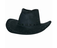 Partyline Cowboyhoed suede look zwart