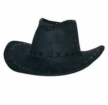 Partyline Cowboyhoed suede look zwart