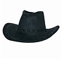 Cowboyhoed suede look zwart - Zwarte cowboyhoed