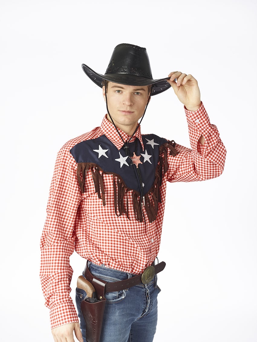 Partyline Chapeau de cowboy en daim noir pour adultes