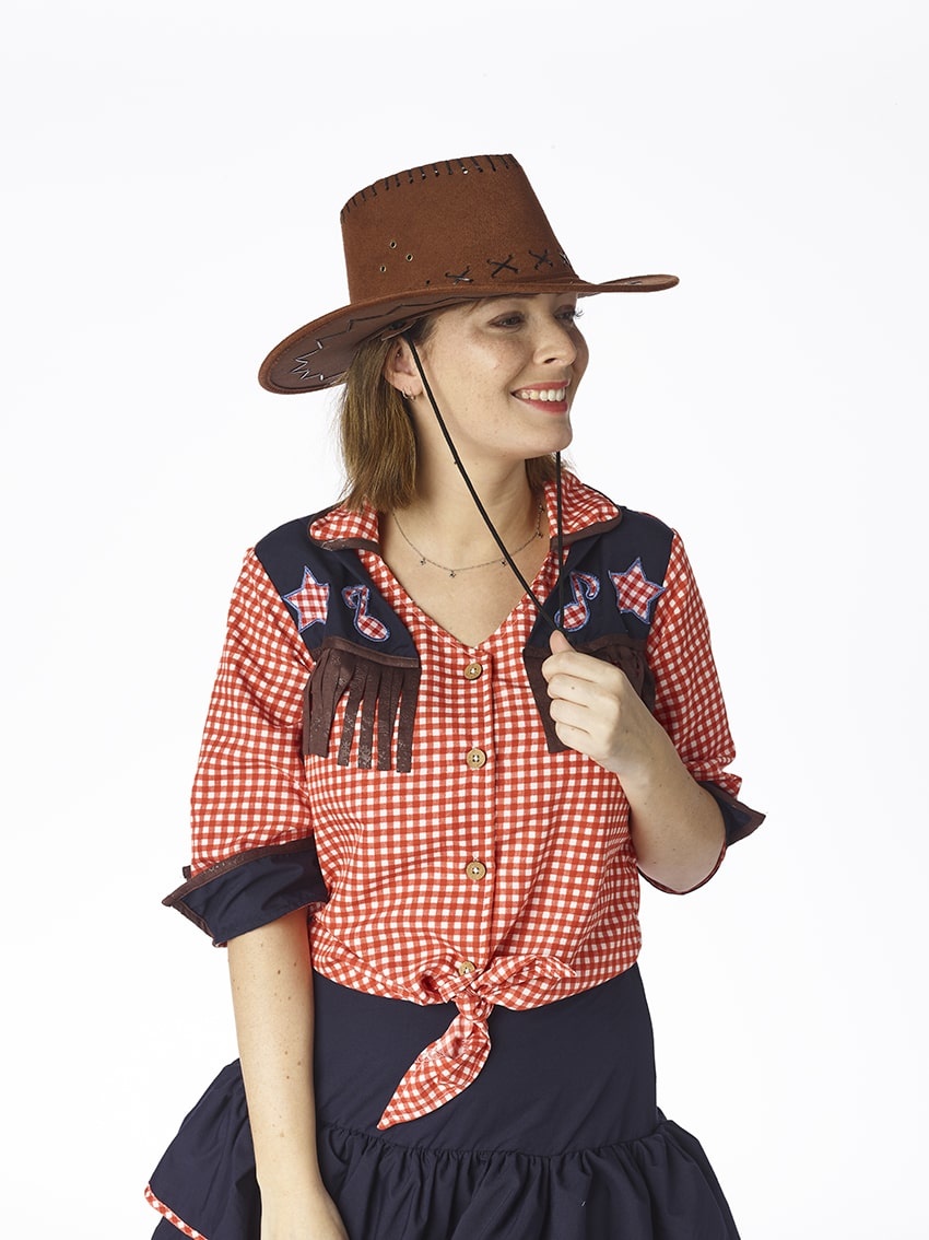 Partyline Chapeau de cowboy en daim brun pour adultes