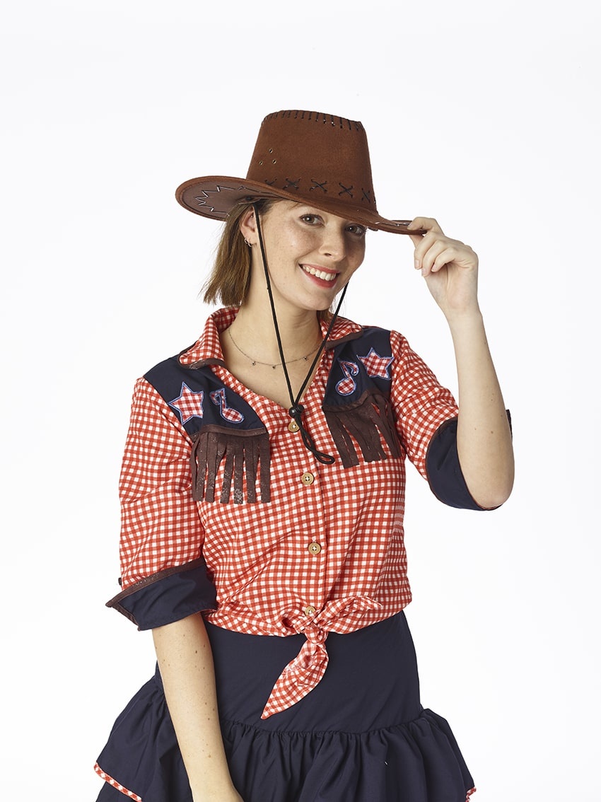 Partyline Chapeau de cowboy en daim brun pour adultes