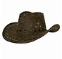 Cowboy hat suede look brown - Brown cowboy hat