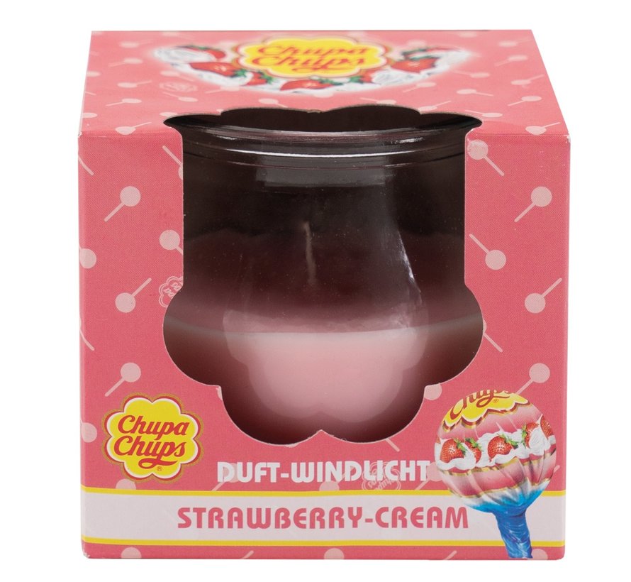 Chupa Chups bougie Fraise-crème - Bougie parfumée fraise