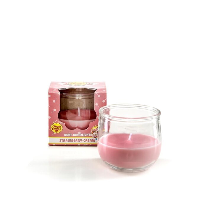 Party Factory Chupa Chups bougie Fraise-crème - Bougie parfumée fraise