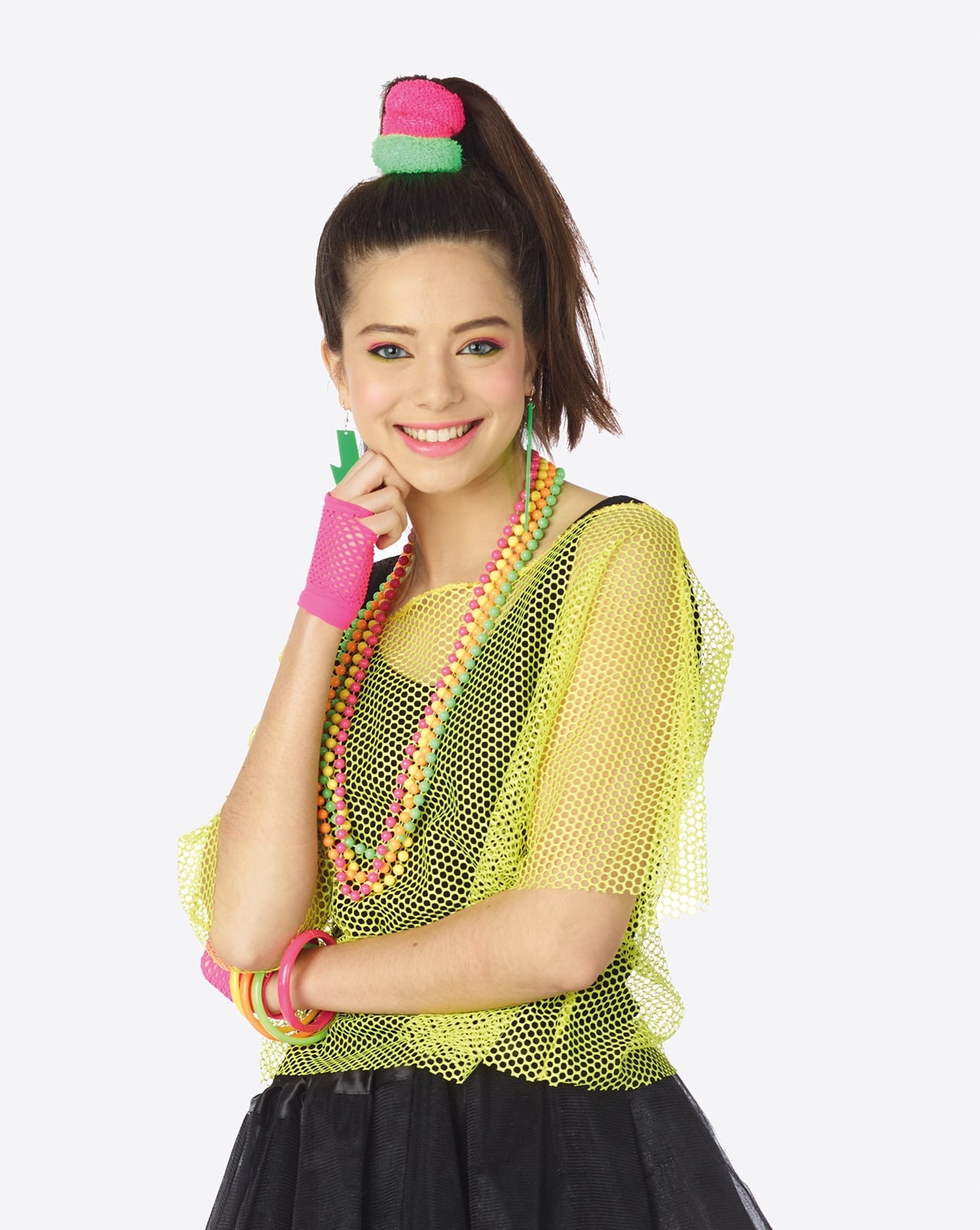 Partyline Visnet shirt fluo geel - Neon geel Visnet Topje