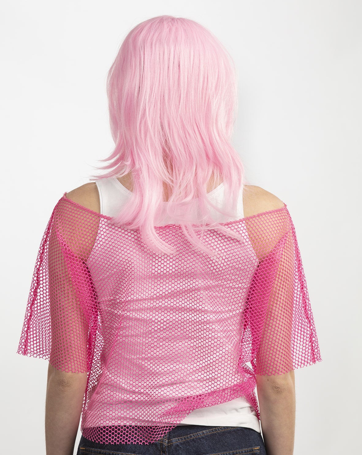 Partyline Visnet shirt fluo roze - Roze neon visnet topje