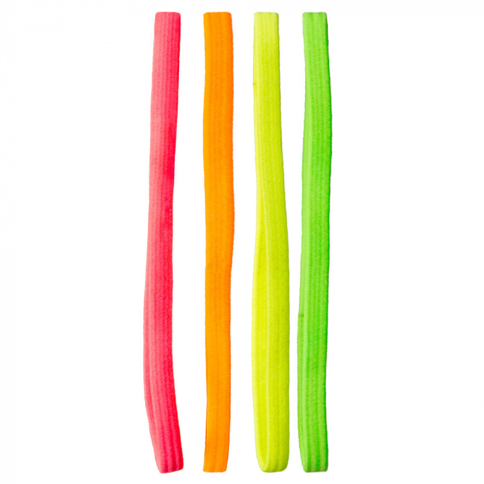 Boland Lot de 4 élastiques pour cheveux fluorescents - Elastiques pour cheveux neon