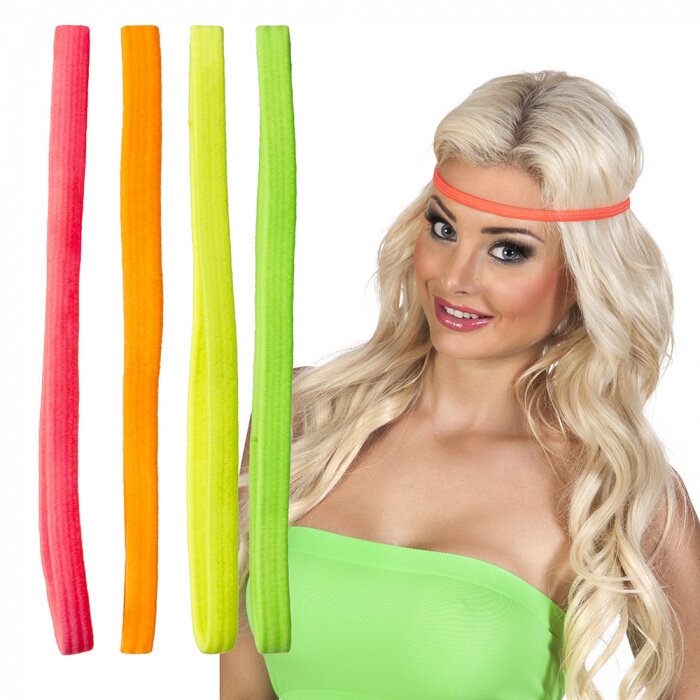 Boland Lot de 4 élastiques pour cheveux fluorescents - Elastiques pour cheveux neon