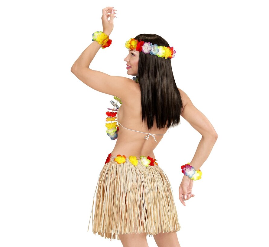 Kit déguisement Hawaï multicolore -  Ensemble 4 pièces Hawaii