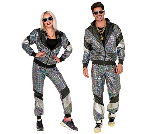 Widmann Spaceman disco bal 80′s joggingpak - Reflective broek en jas