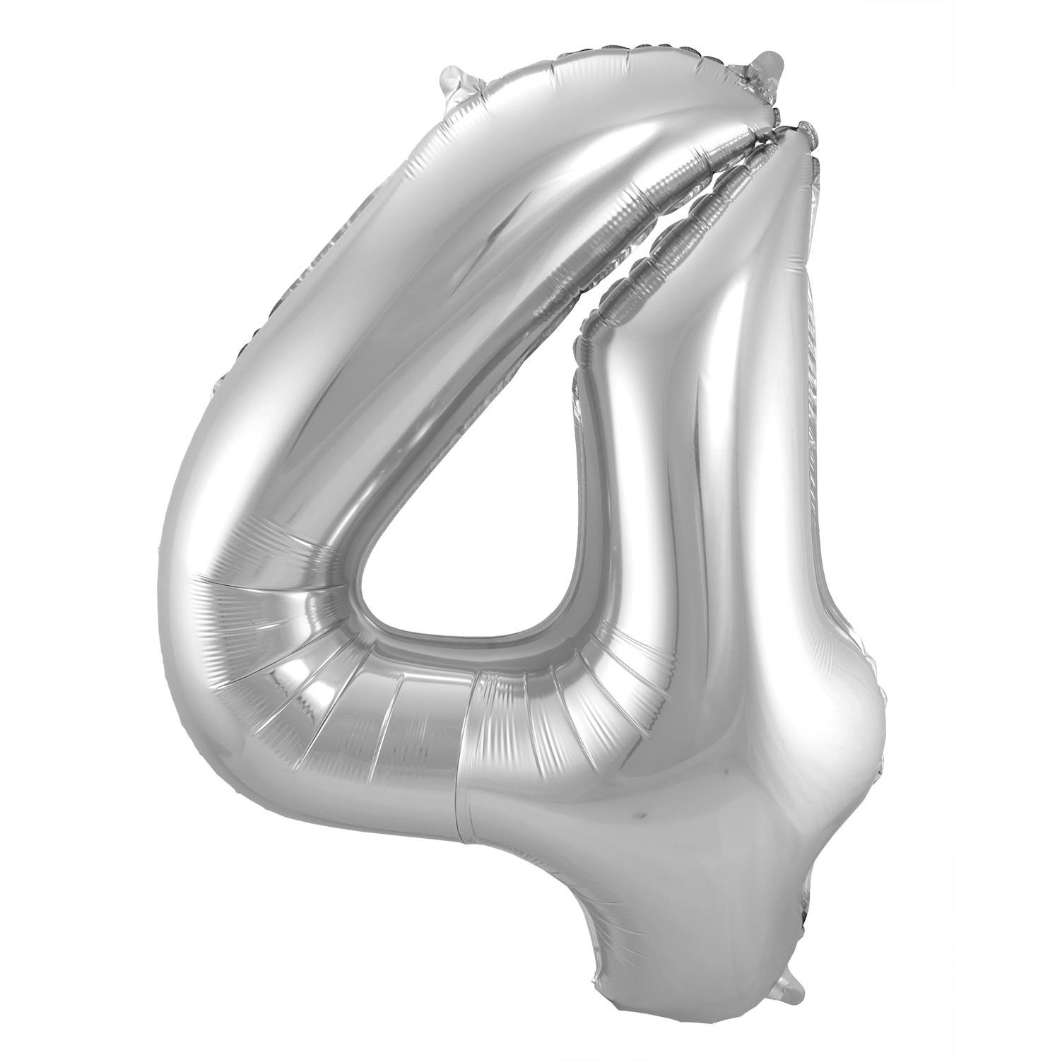 Ballon Aluminium Chiffre 4 Argenté (86 cm) - Chiffre ballon