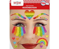 Party Factory Regenboog gezicht tattoo stickers