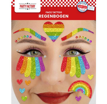 Party Factory Rainbow face tattoo stickers