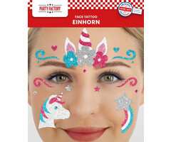 Party Factory Autocollants de tatouage de visage de licorne