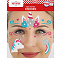 Unicorn gezicht tattoo stickers - Glitter tattoo sticker