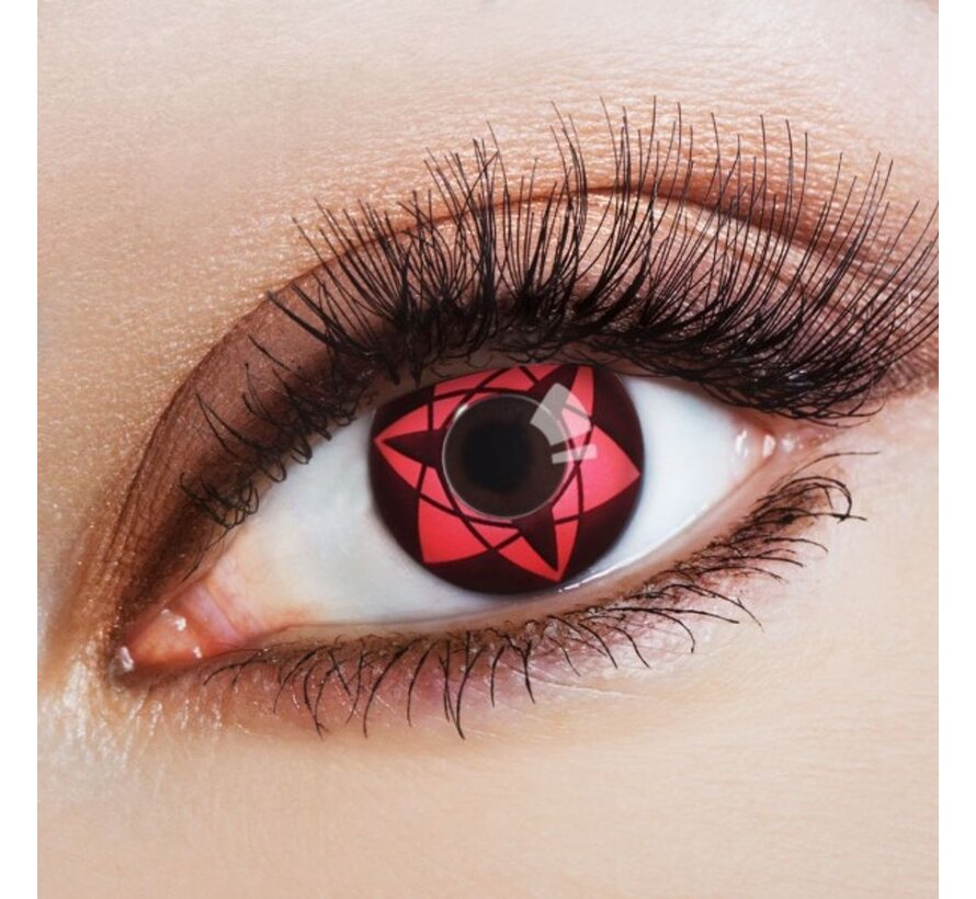 Lentilles de contact colorées Sharingan Mangekyou Manga - Lentilles de contact colorées Sharingan en noir et rouge