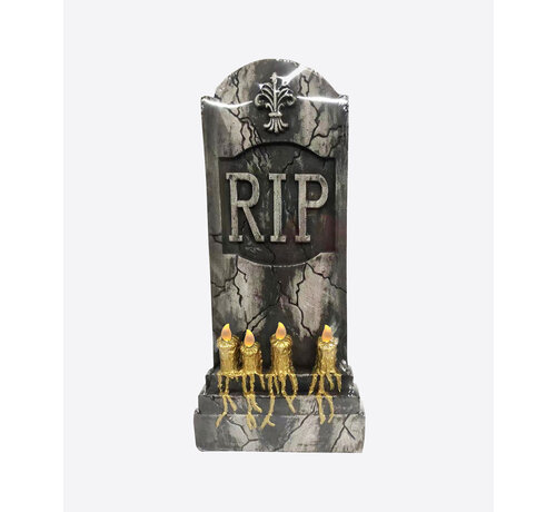 Partyline Halloween gravestone RIP 91 cm - Decoration gravestone with LED candles