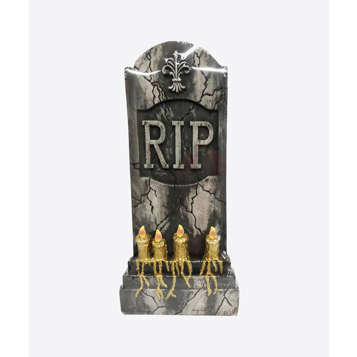 Partyline Halloween grafzerk RIP 91 cm - Decoratie grafsteen met LED kaarsen