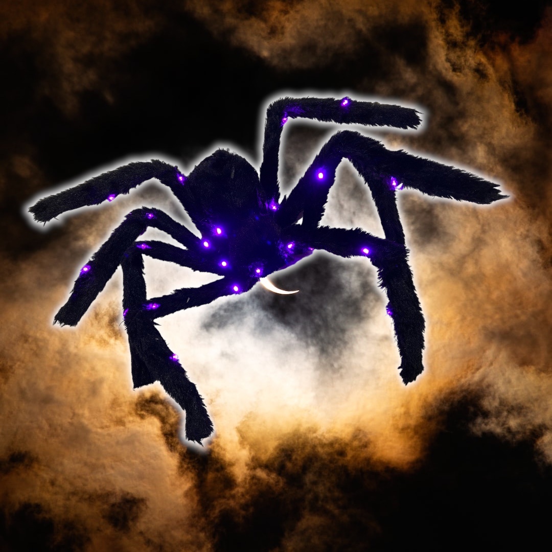 Partyline Spin 60 cm met led - Horror spin met paarse led verlichting