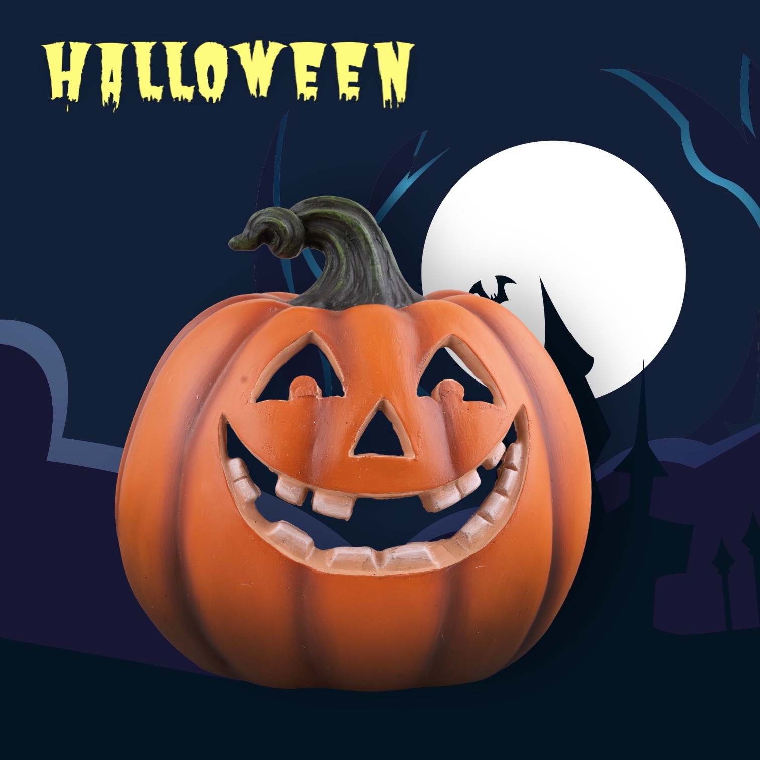 Funny Fashion Pompoen met rookmaker - Halloween decoratie pompoen met rookmaker