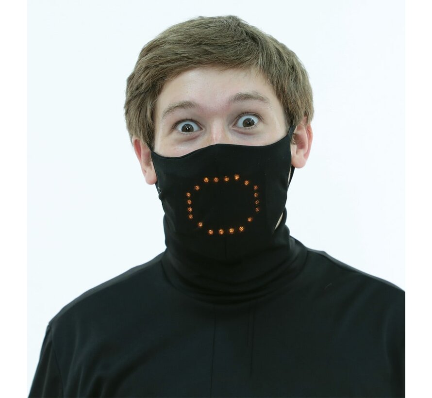 Luminous face mask - Halloween face mask lights up with your voice.