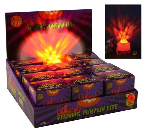 Fun World Flaming LED Pumpkin Lamp - Halloween Decoration Led Lamp