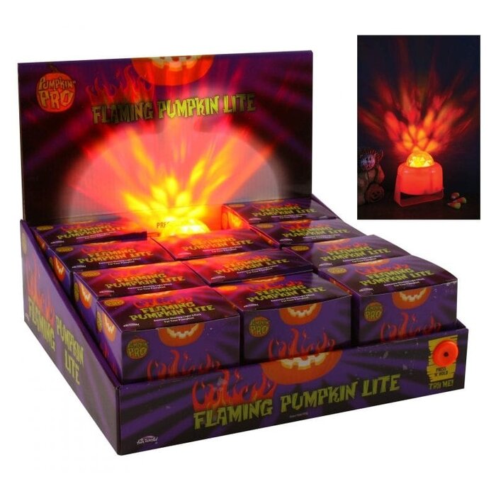 Fun World Flaming LED Pumpkin Lamp - Halloween Decoration Led Lamp