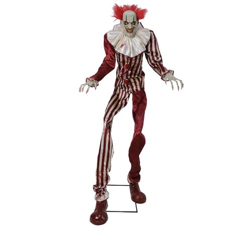 Seasonal Vision Internationale Clown d'Horreur 215 cm - Clown en mouvement décoration Halloween premium