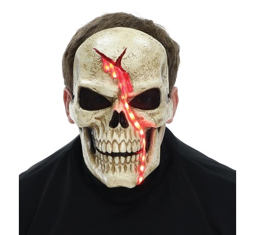 Seasonal Vision Internationale Masker bloedende schedel met verlichting - Halloween comfortabel schedel masker