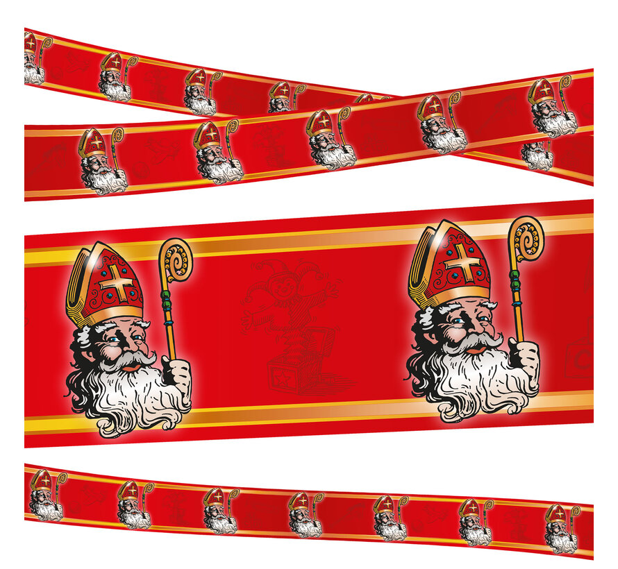 Decoratie banner Sinterklaas 610cm x 8 cm - Slinger Sinterklaas