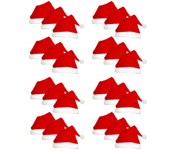 Breaklight.be 24 chapeaux de Père Noël rouge| Bonnet de Noel | Santa | Noël