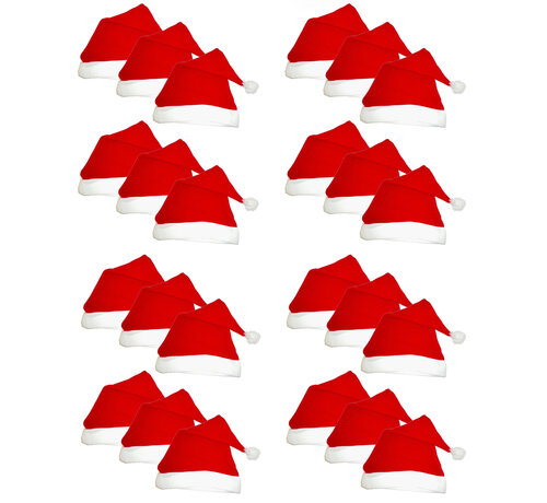 Breaklight.be 24 chapeaux de Père Noël rouge | Bonnet de Noel | Santa | Noël