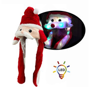 Breaklight.be Luxueux chapeaux de noel en peluche avec 20 lumières LED