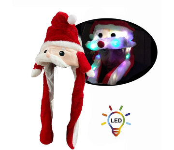 Breaklight.be Luxueux chapeaux de noel en peluche avec 20 lumières LED