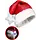 Chapeau de Père Noël rouge luxueux avec etoile LED multicolore lumineuse