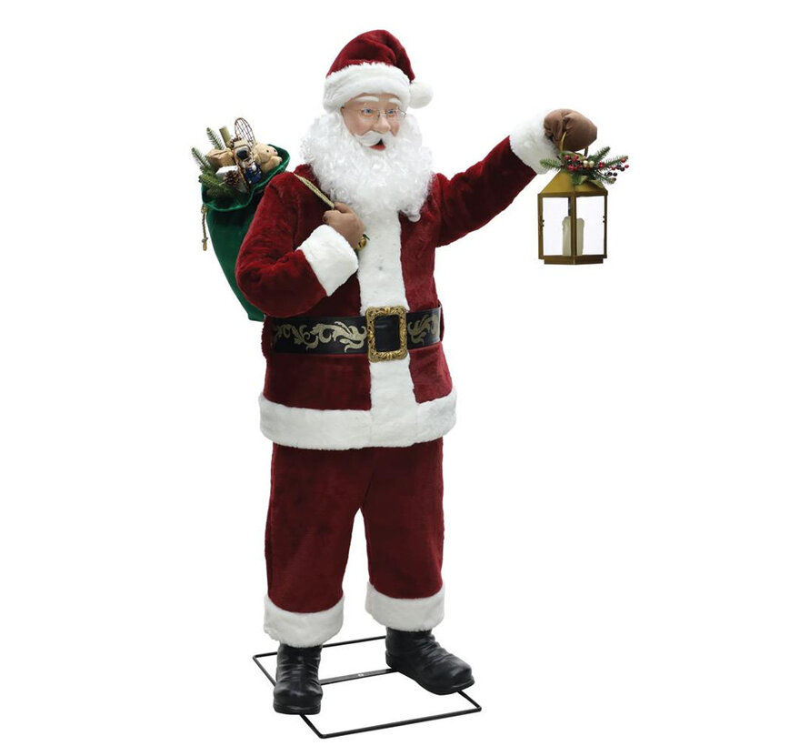 Bewegende Kerstman 1m80 - Deluxe decoratie kerstman