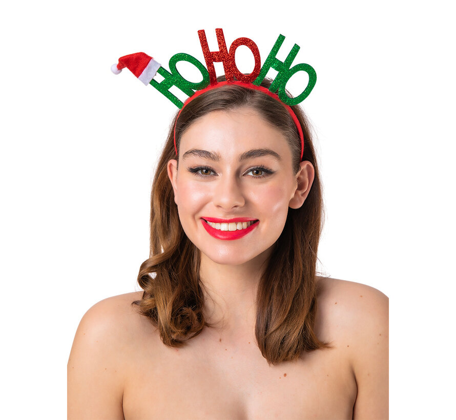 Christmas diadem with text Ho Ho Ho - Christmas party accessory