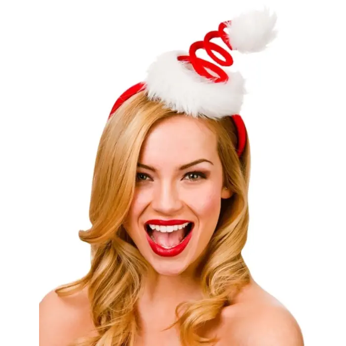 Wicked Costumes  Christmas diadem with spiral Santa hat - Christmas party accessory